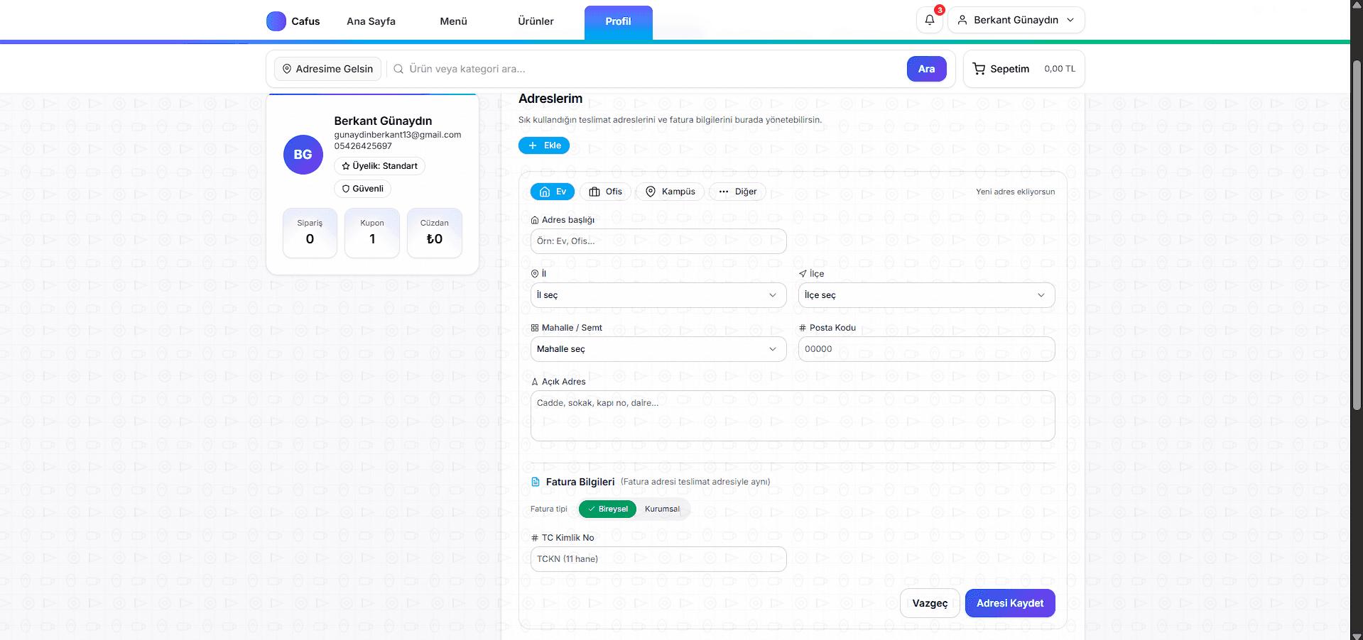 Uyarılar ve sistem durumu kartları (kurulum adımları / bildirimler)