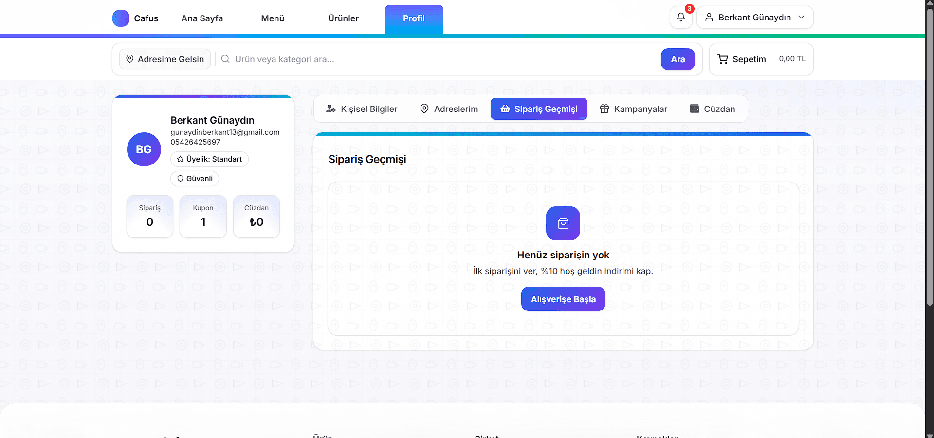 Uyarılar ve sistem durumu kartları (kurulum adımları / bildirimler)