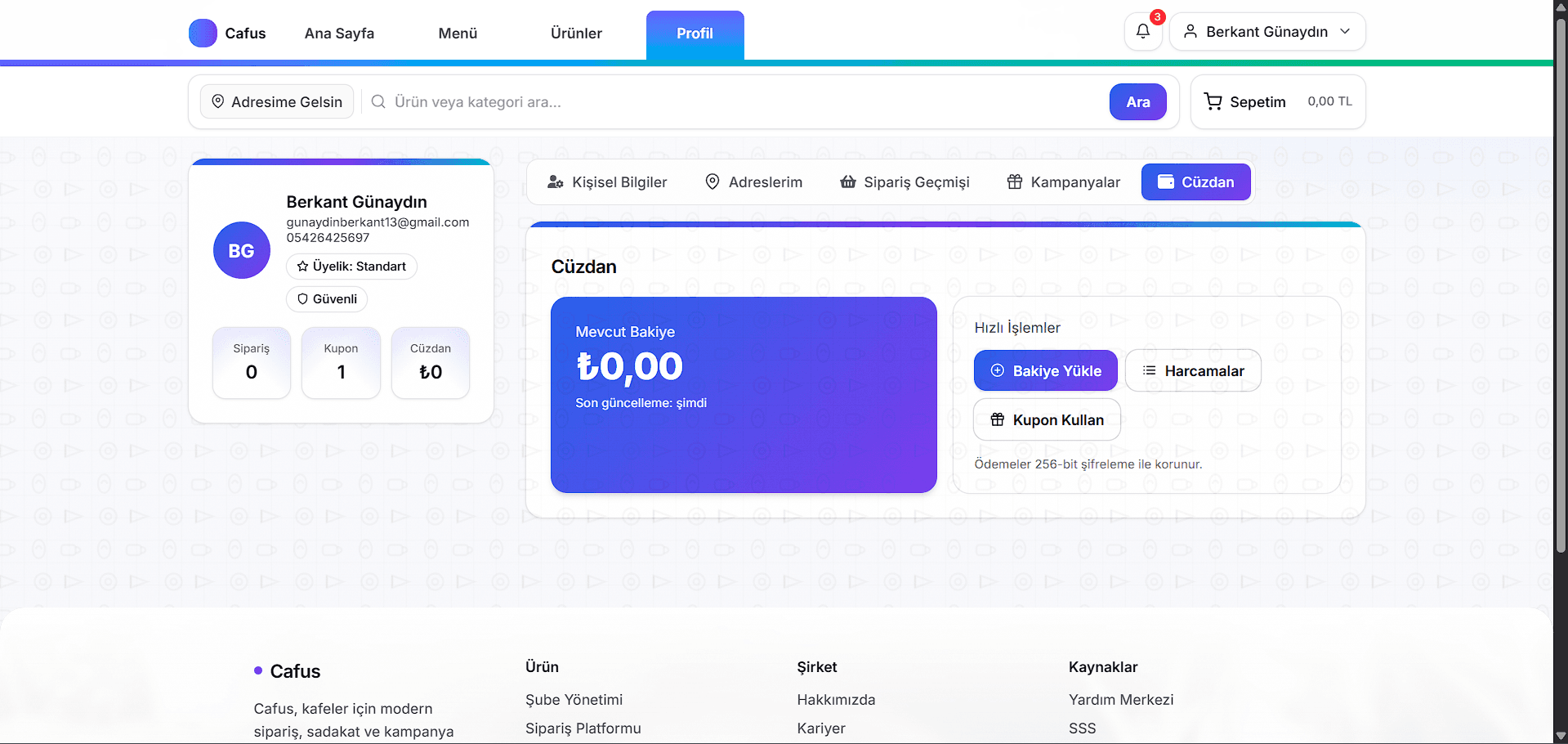 Uyarılar ve sistem durumu kartları (kurulum adımları / bildirimler)