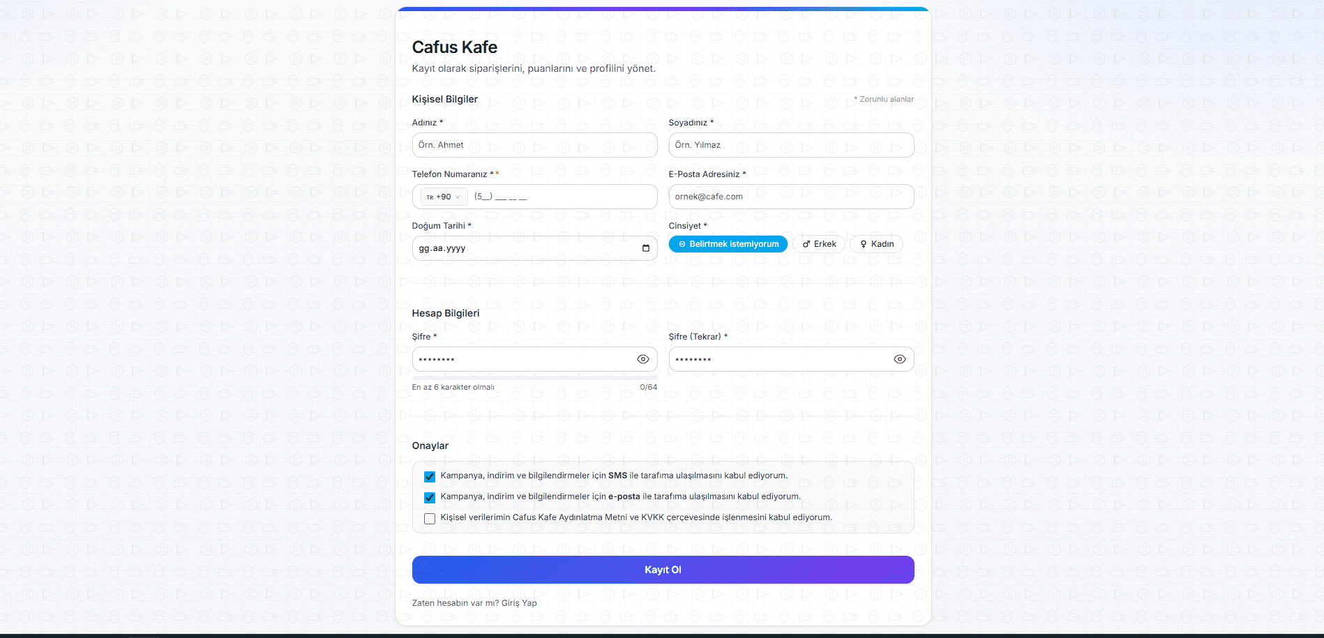 Uyarılar ve sistem durumu kartları (kurulum adımları / bildirimler)