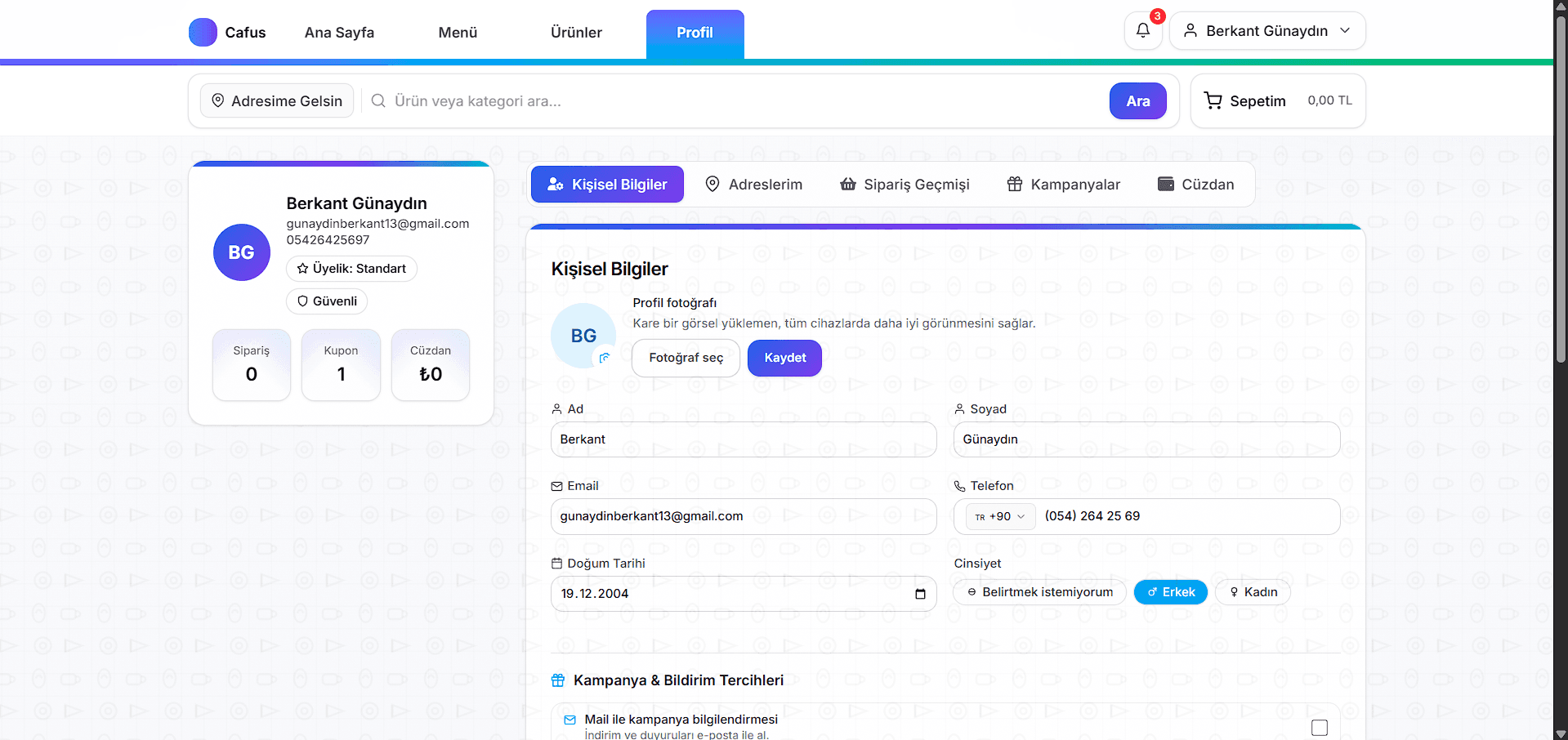 Uyarılar ve sistem durumu kartları (kurulum adımları / bildirimler)