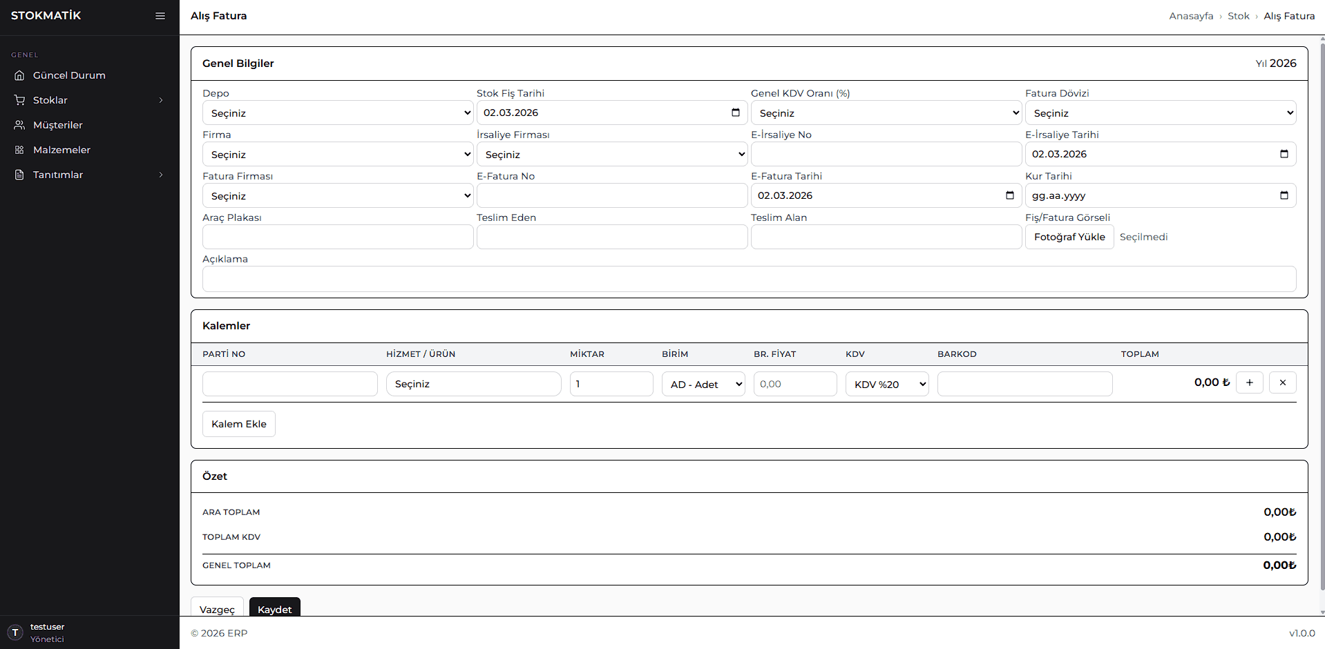 En çok stoklanan ürünler listesi